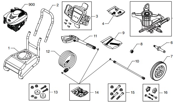 sears craftsman 2500 psi 020531-0 power washer replacement parts and pump parts